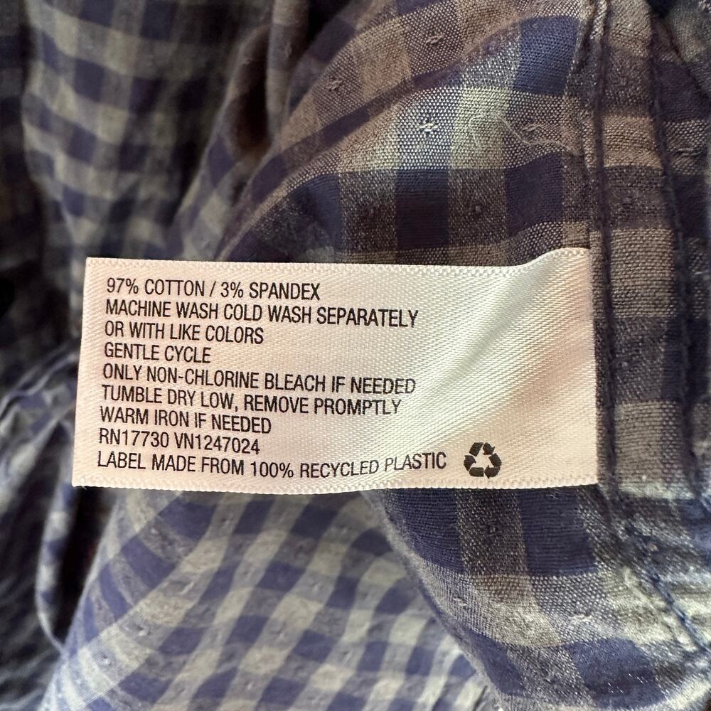 Goodfellow Blue Gray Check Plaid Gingham Button Down Shirt XXL Men's - Picture 6 of 8